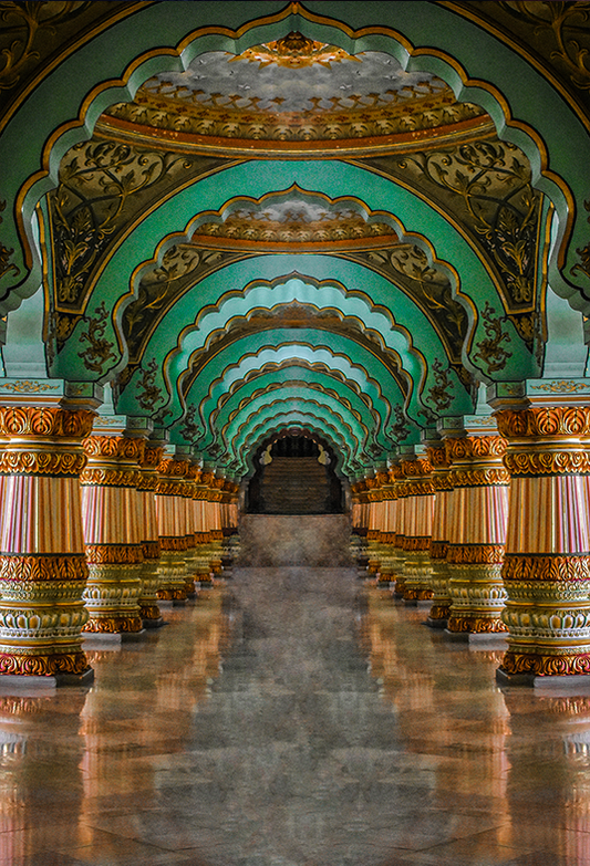 Grand Interiors of Mysore Palace Church Backdrop SBH0530