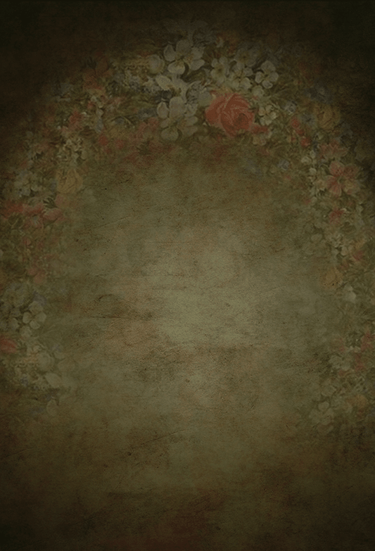 Green Vintage Abstract Floral Backdrop for Photo SBH0548