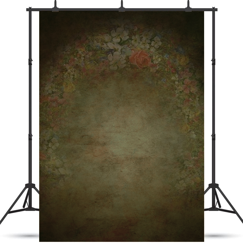 Green Vintage Abstract Floral Backdrop for Photo SBH0548