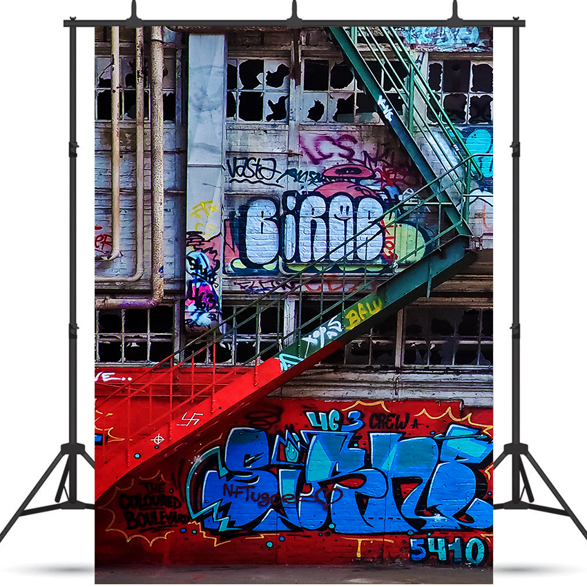 Staircase Graffiti Background Backdrop for Photo SBH0571