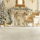 Beige Christmas Living Room Backdrop for Photo SBH0623