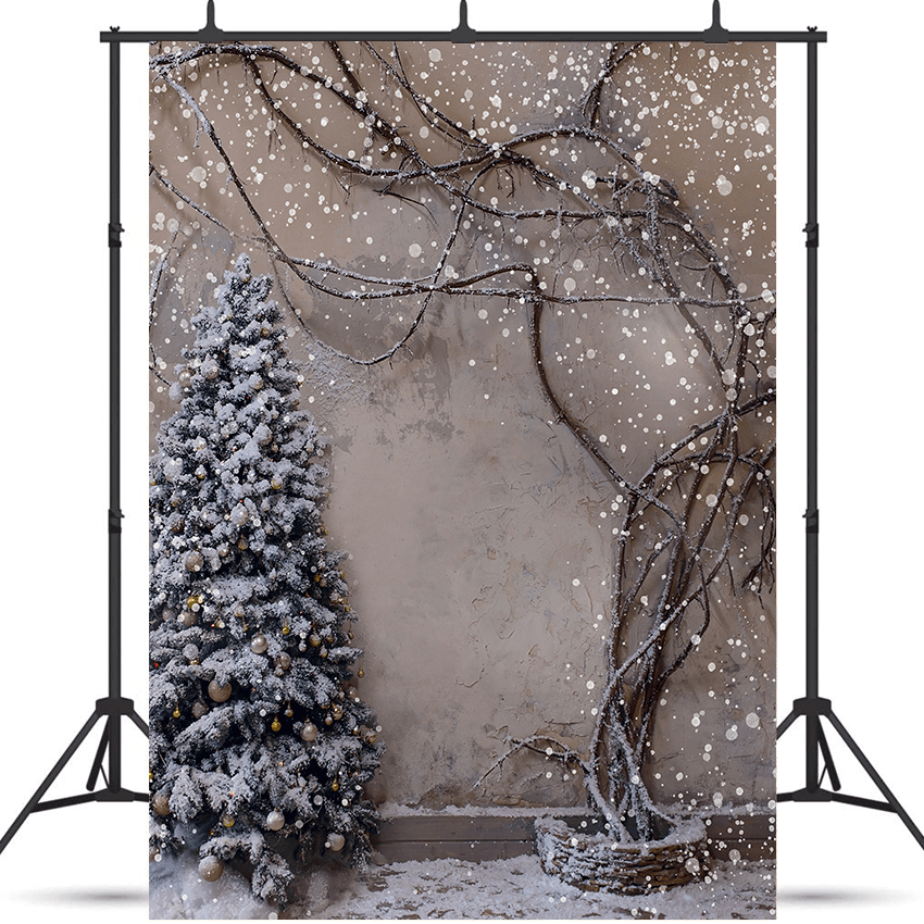 Christmas Winter Snow Tree Natural Scenic Photo Backgrounds SBH0648