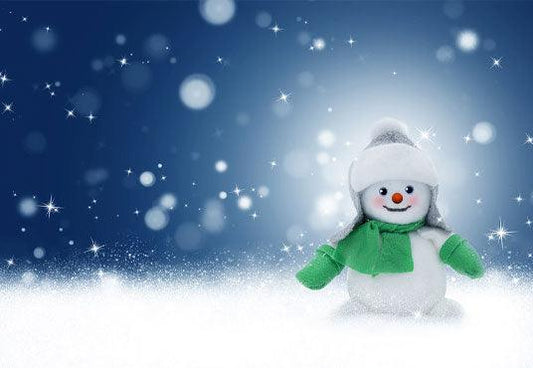 Christmas Snowman Glitter Winter Backdrop for Party