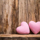 Grunge Wood Wall With Pink Hearts Backdrop Mother's Photography Background
