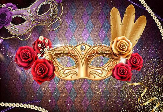 Gold Photography Backdrop for Masquerade Ball Party