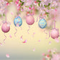 Pink Flowers Easter Eggs Photography Backdrops