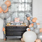 Yellow And Grey Balloons Sliver Window for 1st Cake Smash Backdrop