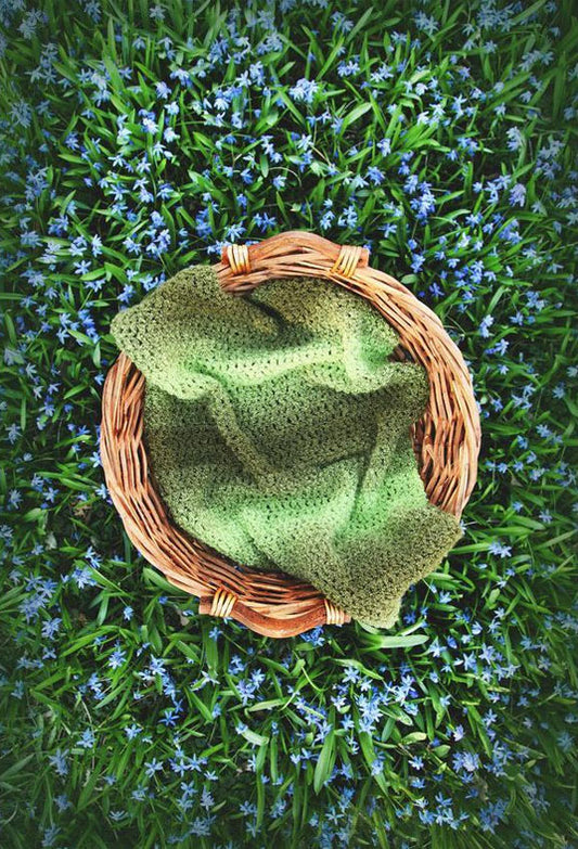 Spring Basket On Green Grass Backdrop Green Plant Photography Background