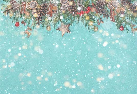 Mint Christmas Snowflake Pine Nuts  Photography Backdrops