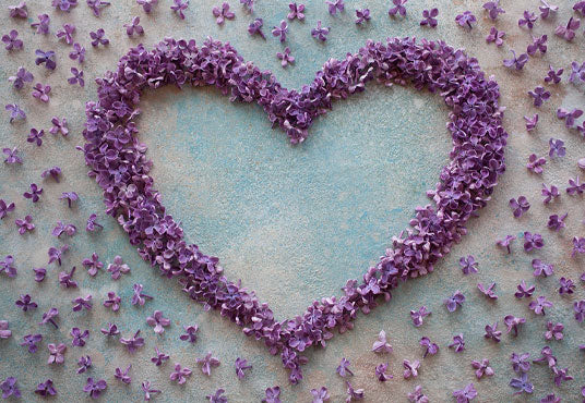 Purple Floral Heart Abstract Happy Mother's Day Backdrops for Picture