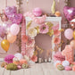 1st Pink Flower Birthday Backdrop for Party
