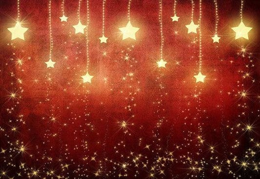 Burgundy Christmas Gold Star Photography Backdrops