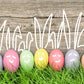 Easter Grey Wood Wall Colorful Eggs Grass Backdrops for Pictures