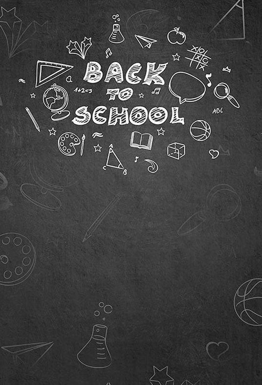 Printed Back To School On Chalkboard Background Students Photography Backdrop