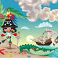 Cartoon Pirates of The Caribbean Backdrop for Baby Show Photography