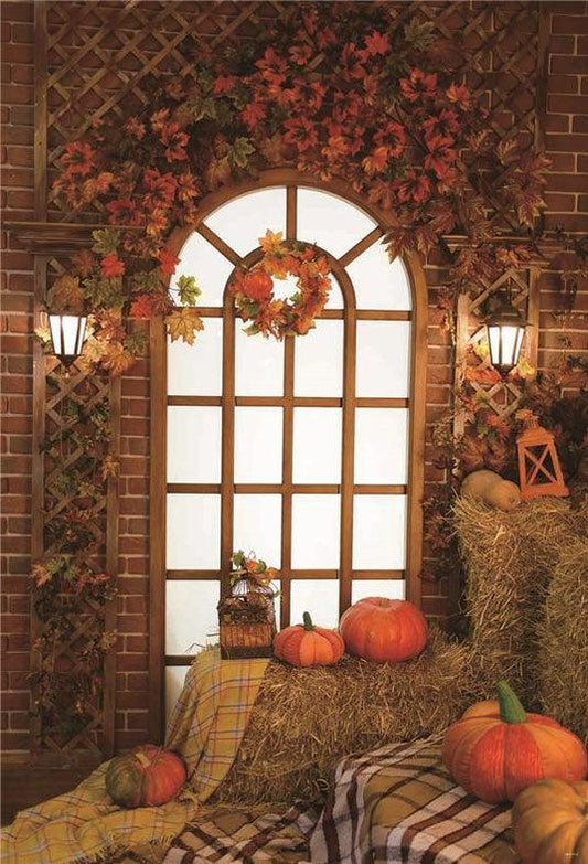 Fall Haystack Halloween Backdrop Pumpkin Backdrops