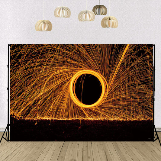 Abstract Gold Shiny Night Wedding Backdrop for Photo