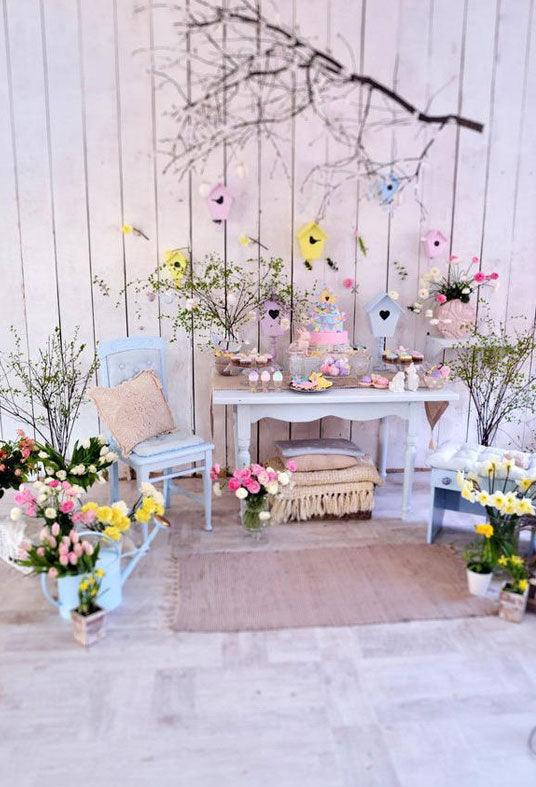 Pot Flowers In The Room Backdrop Spring Season Photography Background