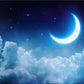 Bright Moon Clouds Backdrop Blue Photograph Background