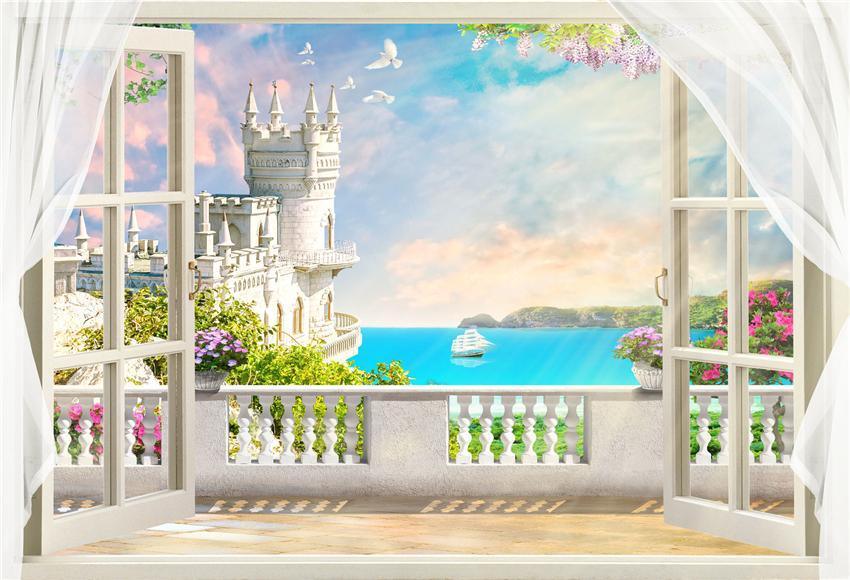 Nature Observation Deck Flowers Photography Backdrop
