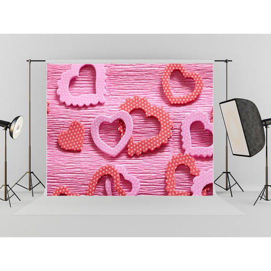 Red Love Heart Backdrop Mother's Day Photography Background
