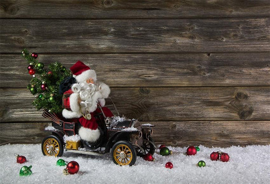 Christmas vintage wooden wall photography background Santa Claus background