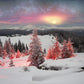 Snow Forest Sunset Winter Photography Backdrop