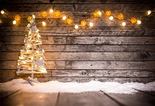 Christmas Backdrop for Photography Wood Wall Background