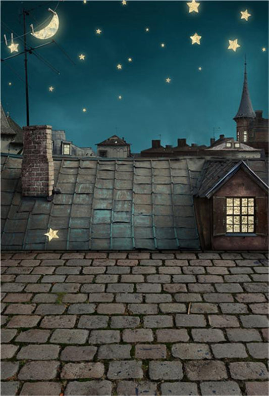 Castle Moon Star of Night Stone Birthday Backdrop for Kids Newborn