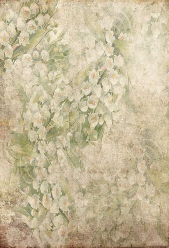 White Flower Photography Backdrop for Portrait