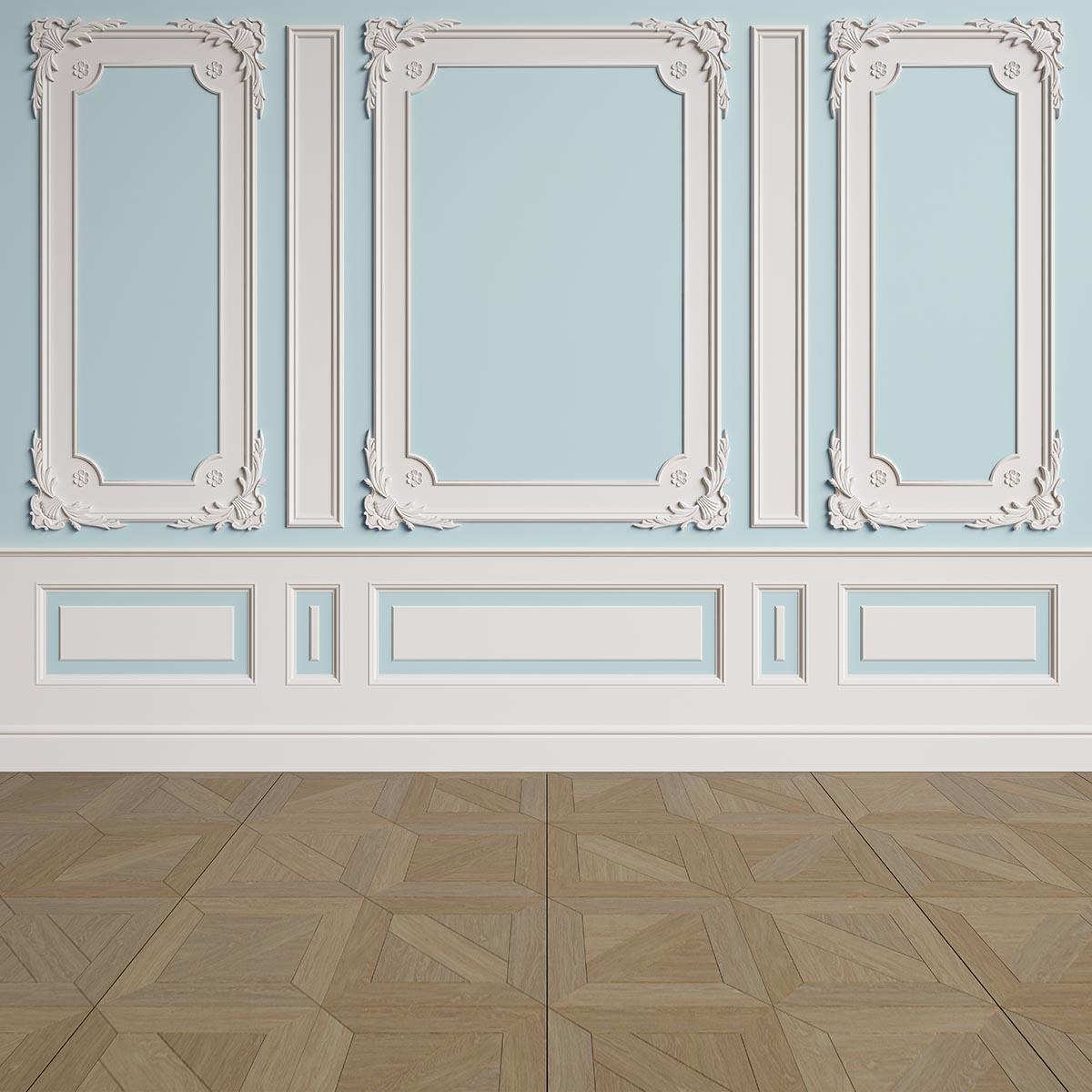 White Light Blue Wall White Sculpture Wedding Backdrops