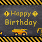 Boy Happy Birthday Trucks Blackboard Photo Booth Prop Backdrop