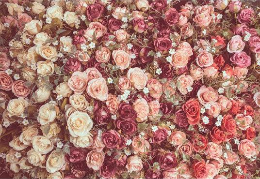 Printed Colorful Unique Flowers Wall Backdrop For Photography