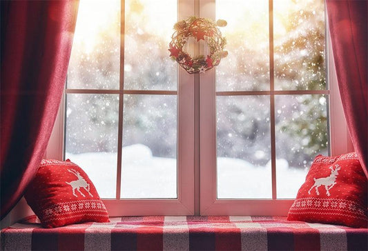 Window Christmas Photography Backdrops for Picture