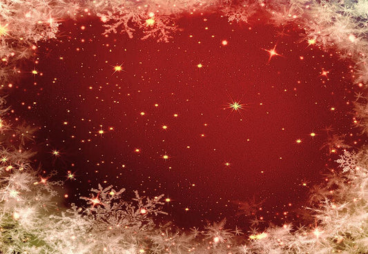 Burgundy Glitter Snowflake Christmas Backdrop