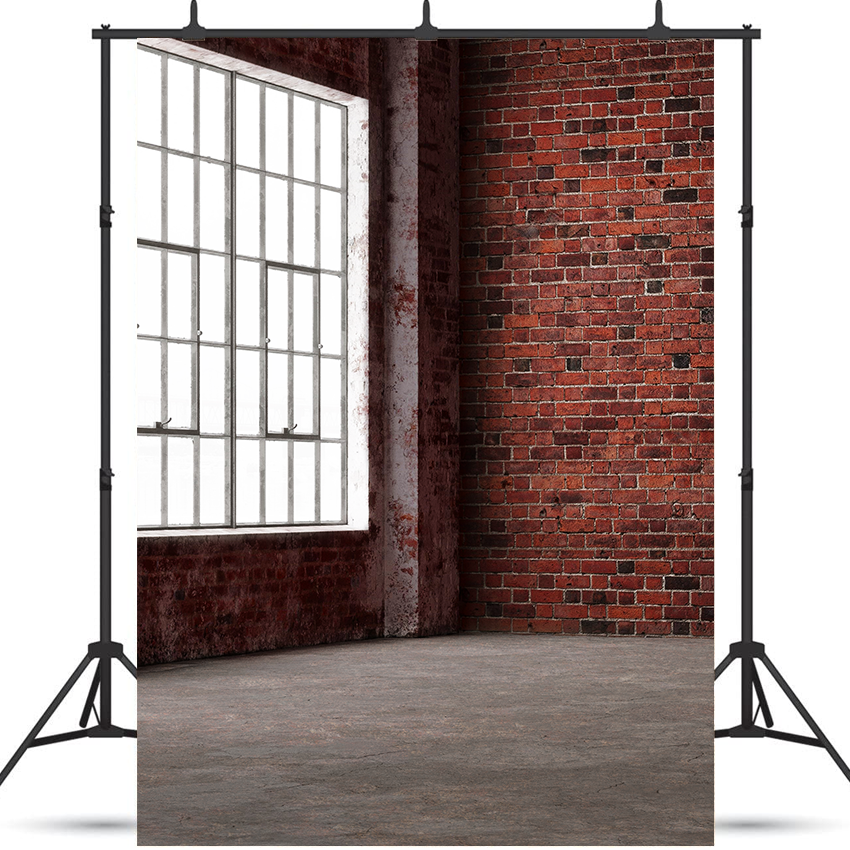 Empty Industrial Factory Old Brick Wall Photography Backdrop SBH0308