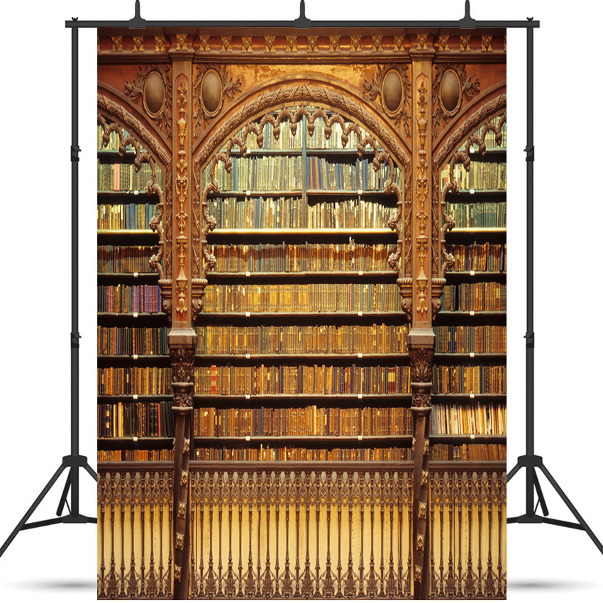 Old Antique Library Bookshelf Backdrop for Photo SBH0430