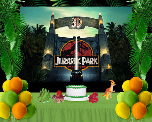 Jurassic World Dinosaur Photo Backdrop Jungle Wild Animals Background for Boys Photography TKH1825