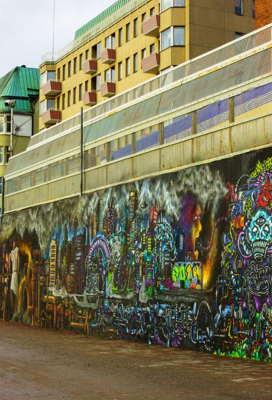 City Wall Colourful Graffiti Photography Backdrop SBH0185