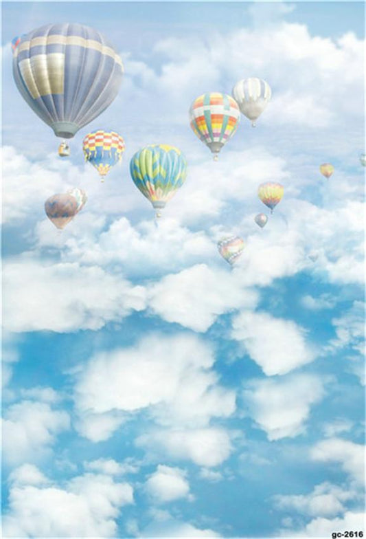 Hot Air Balloon Sky Photo Backdrop for Baby Show Decor