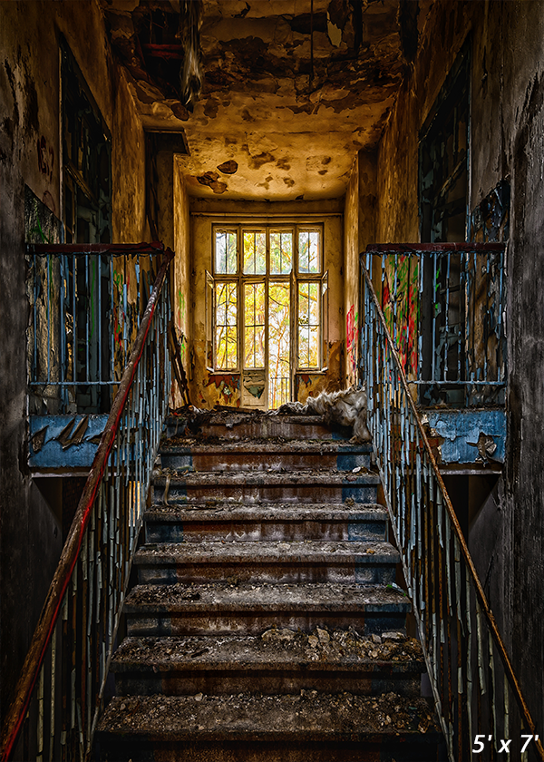 Graffiti Abandoned Staircase Backdrop Background SBH0487