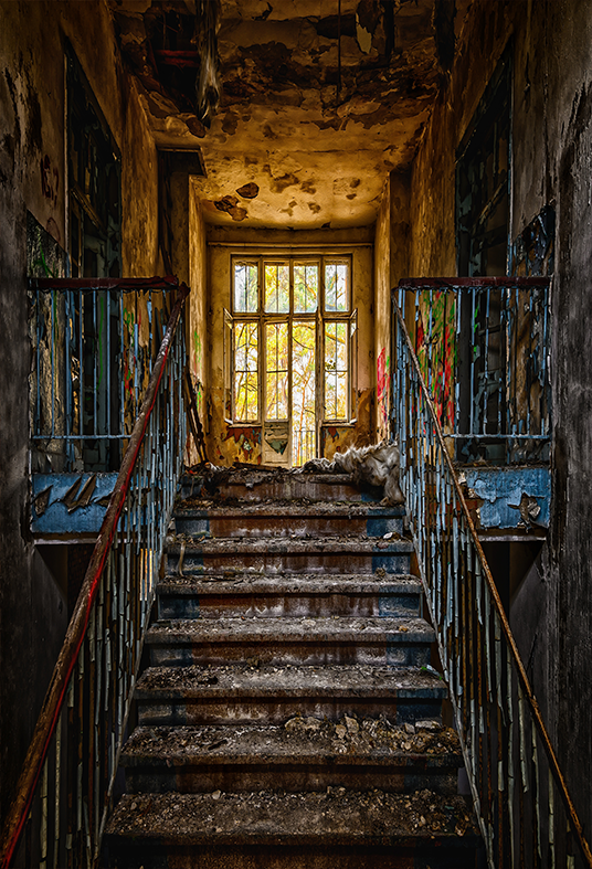 Graffiti Abandoned Staircase Backdrop Background SBH0487