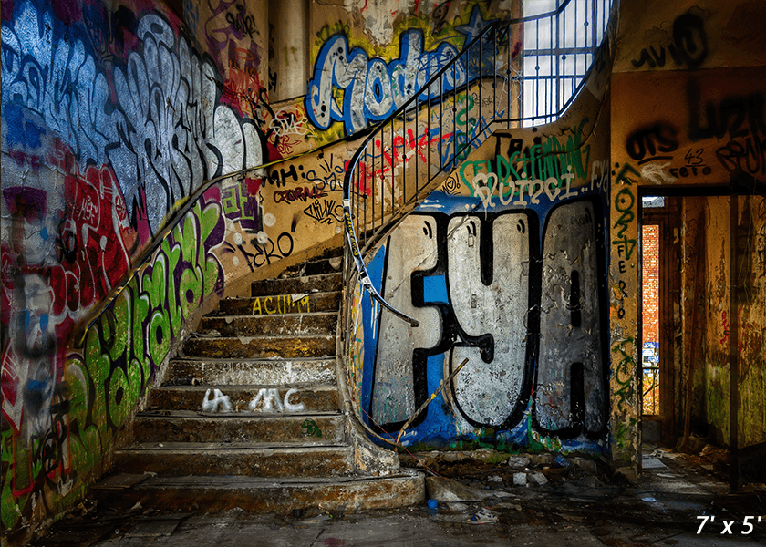 Stairs Spiral Staircase Graffiti Backdrop for Photo SBH0489