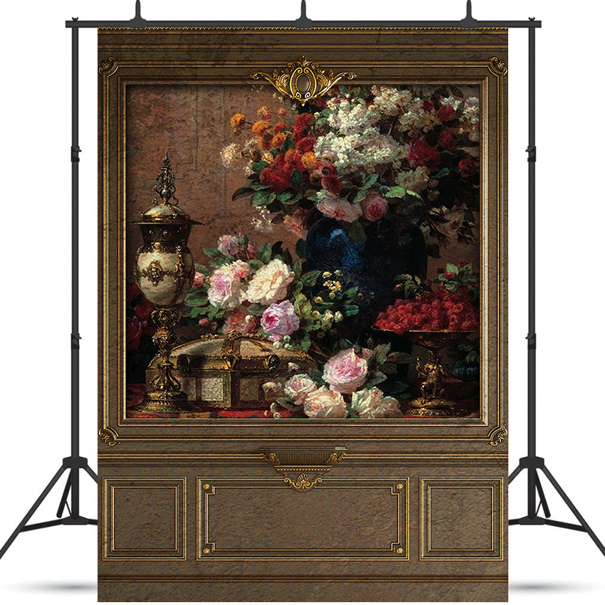 Oil Painting Flower Fabric Backdrops for photo SBH0498