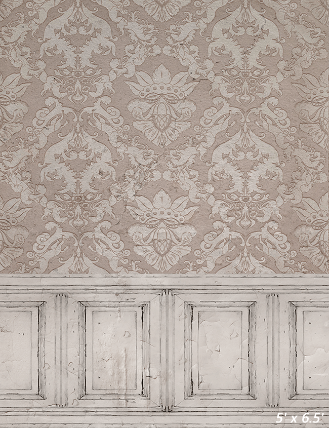 Retro Pink Floral Pattern Fabric Backdrop SBH0500