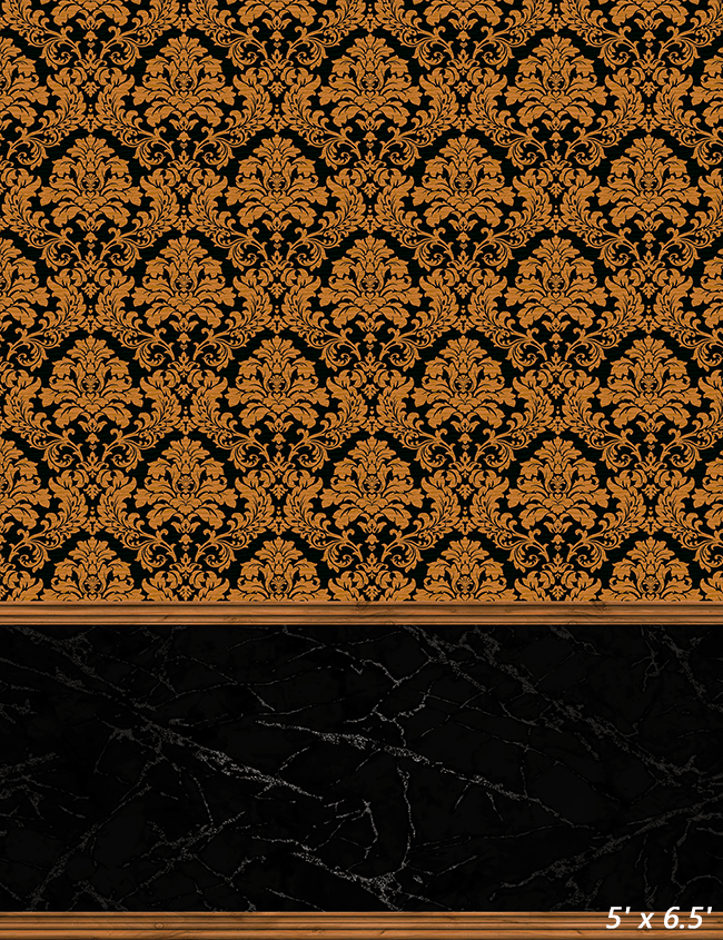 Golden Damask Pattern Fabric Backdrop Background SBH0505