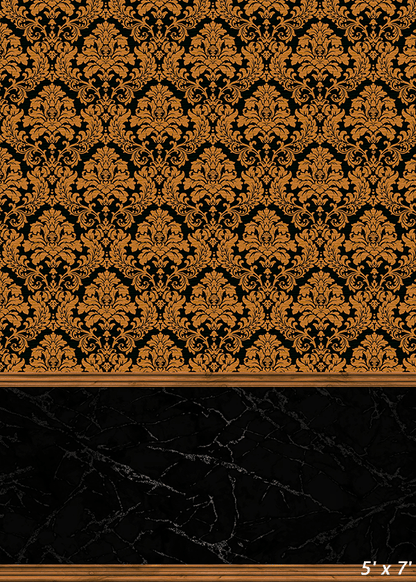 Golden Damask Pattern Fabric Backdrop Background SBH0505
