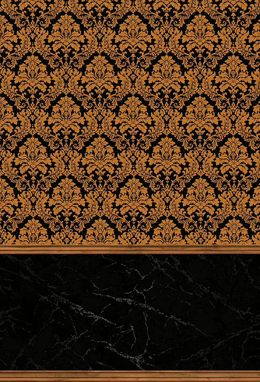 Golden Damask Pattern Fabric Backdrop Background SBH0505