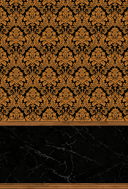 Golden Damask Pattern Fabric Backdrop Background SBH0505