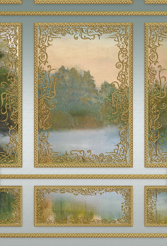 Golden Frame Interior Wall Backdrop for Photo SBH0509